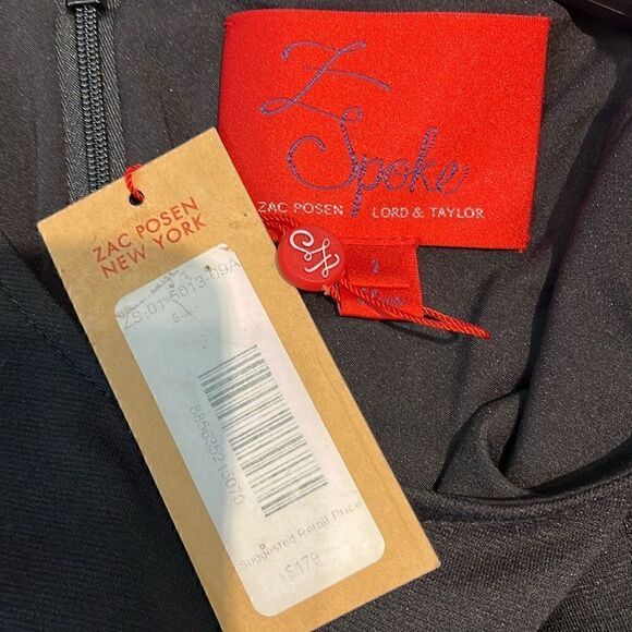 Zac Posen Cold Shoulder Black Mini Dress - Picture 6 of 7